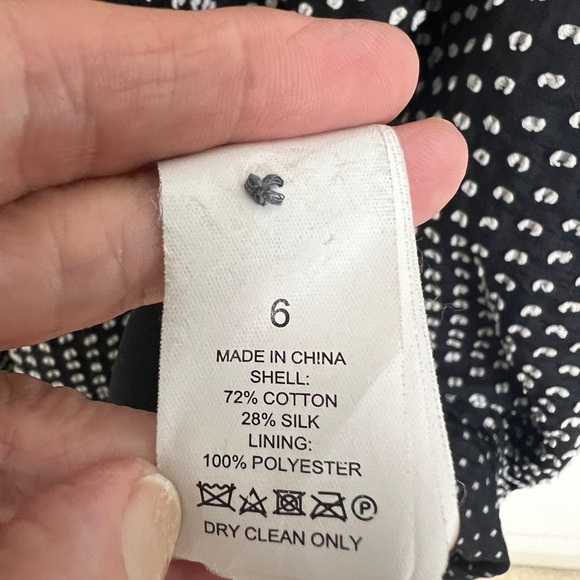 Kate Spade New York Smocked Clip Swiss Dot Mock Neck Flutter Midi Dress Size 6 - Picture 12 of 12